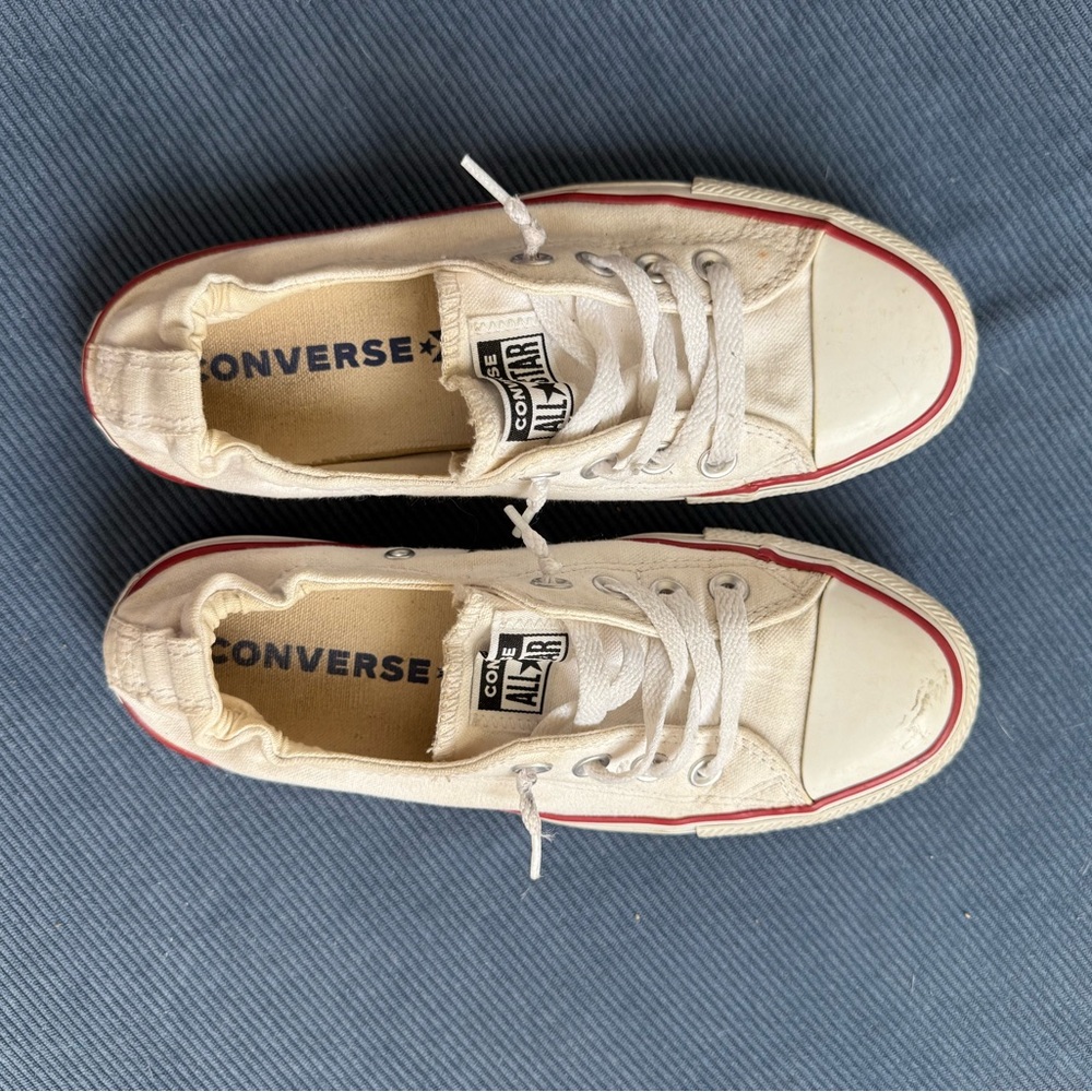 Converse White Canvas Low-Top Sneakers